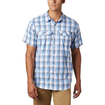 Columbia Silver Ridge Lite Plaid Short Sleeve, Camisa Azur Azules Para Hombre | 156943-GSB